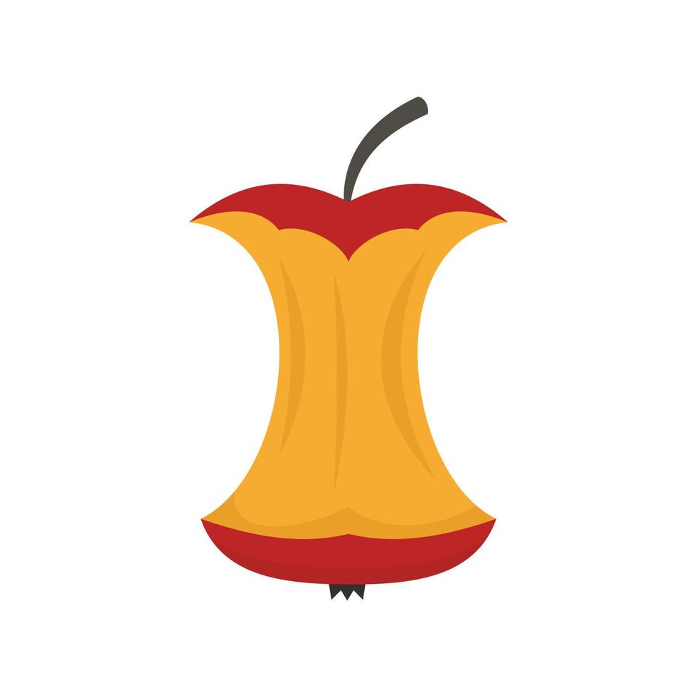 Eaten red apple icon flat isolated vector