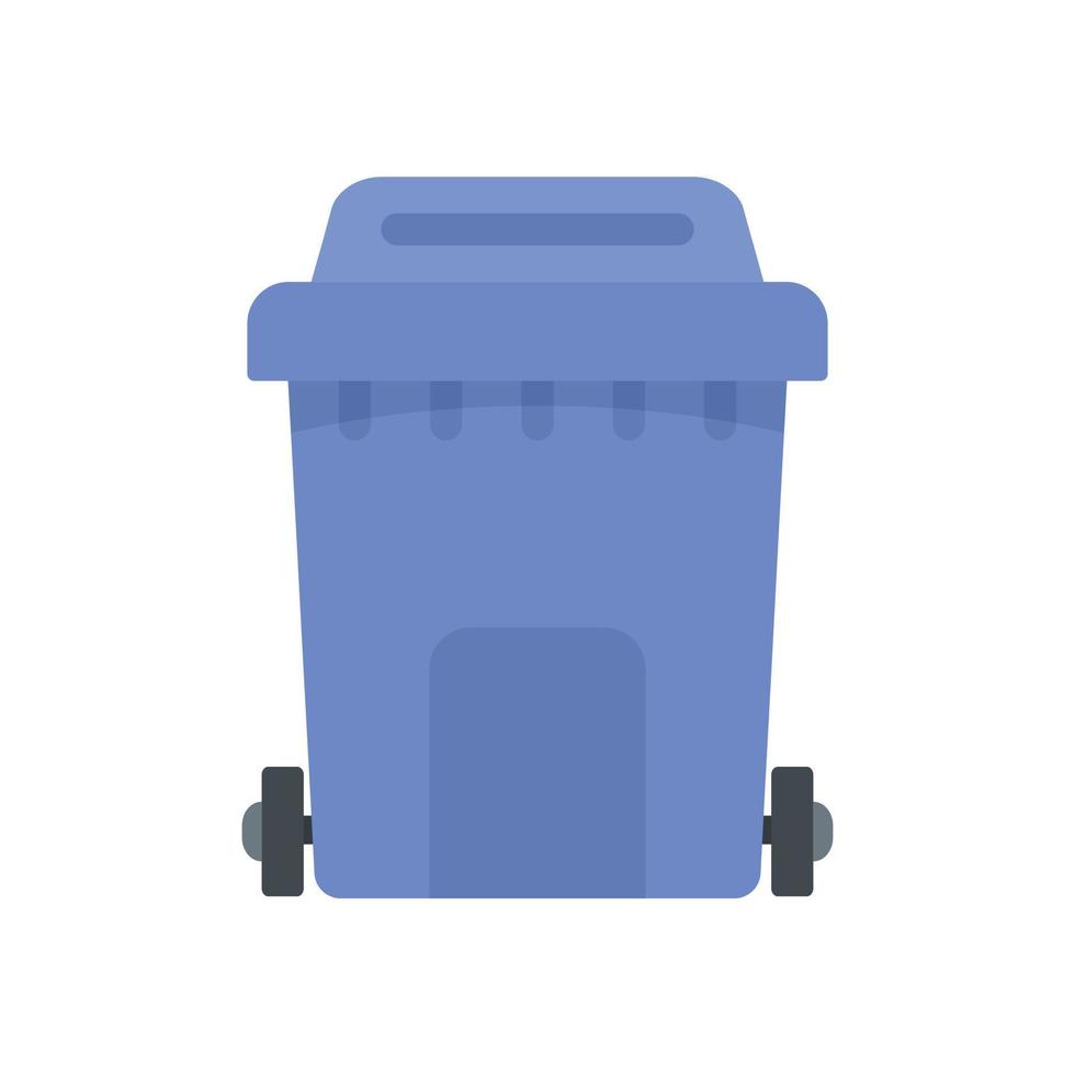 Plastic garbage box icon flat isolated vector