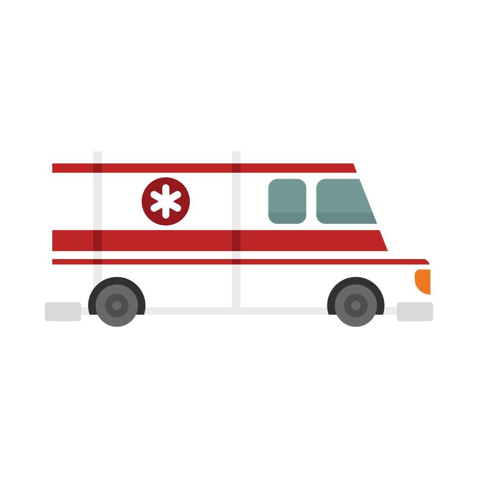 ambulancia, vehículo, icono, plano, aislado, vector