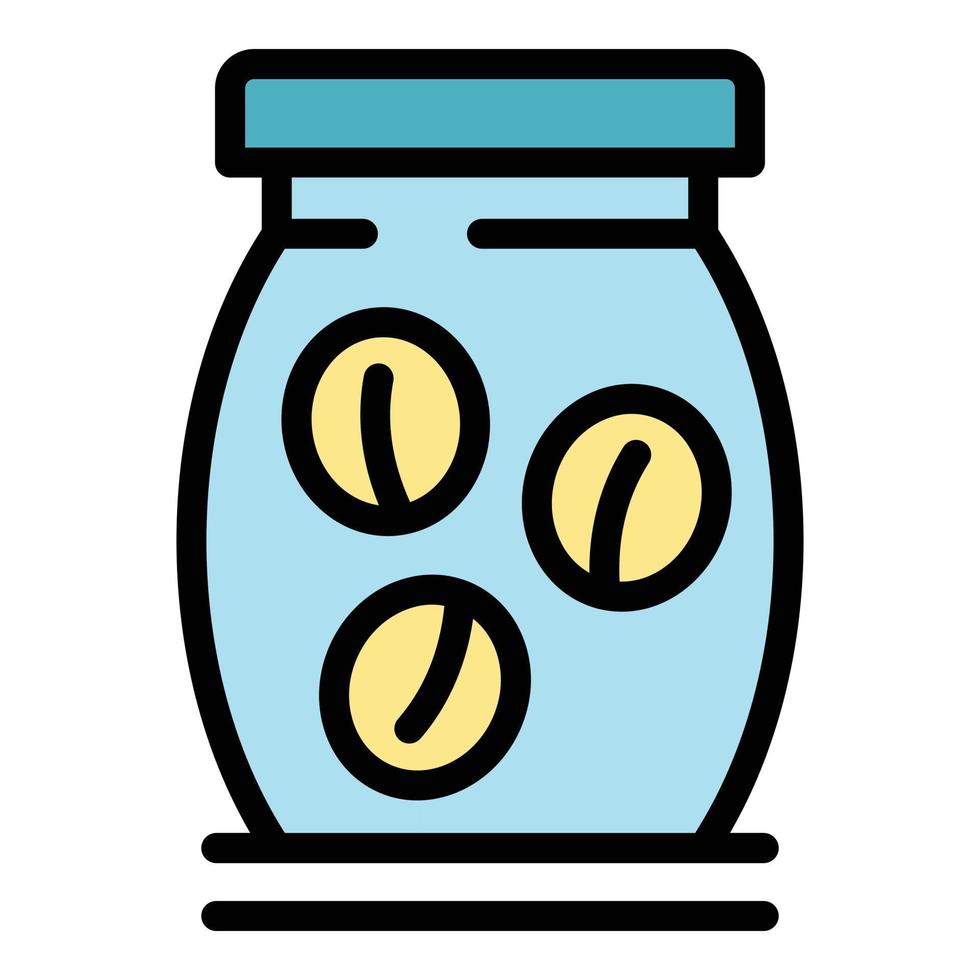 Pickle bottle jar icon color outline vector