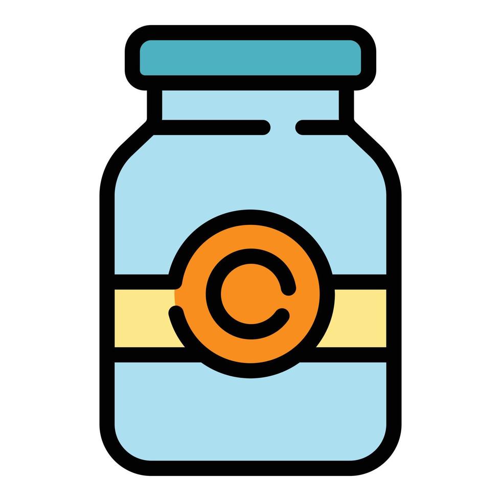 Pickled can icon color outline vector