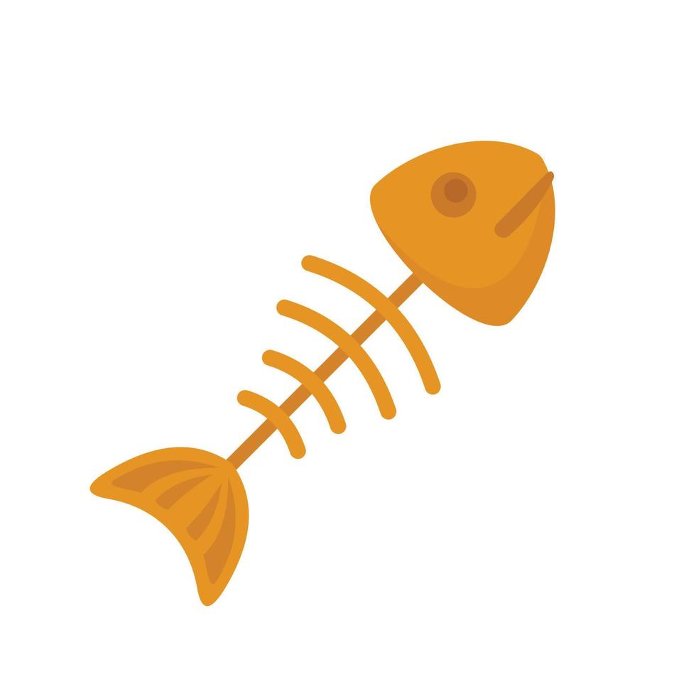 Fish skull icon flat isolated vector