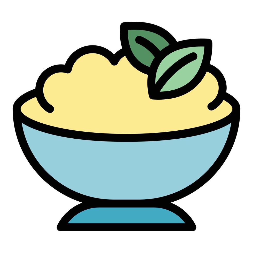 Mashed potatoes food icon color outline vector