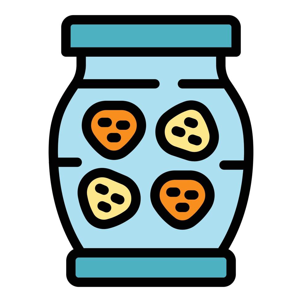 Preserves jar icon color outline vector
