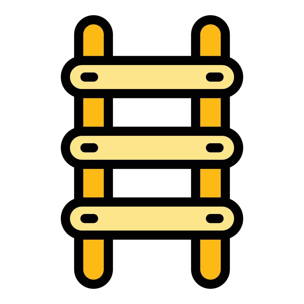 Climb step ladder icon color outline vector