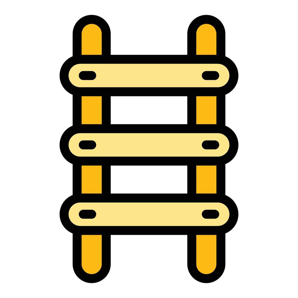 Climb step ladder icon color outline vector