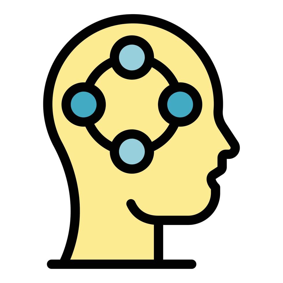 Human brain changes icon color outline vector
