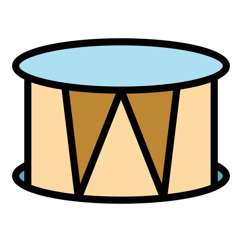 Snare drum icon color outline vector