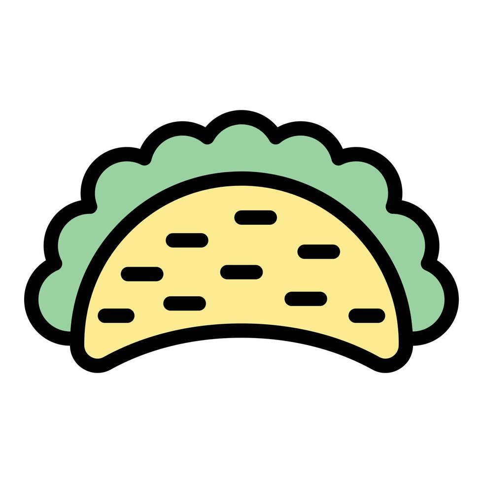 Healthy taco icon color outline vector
