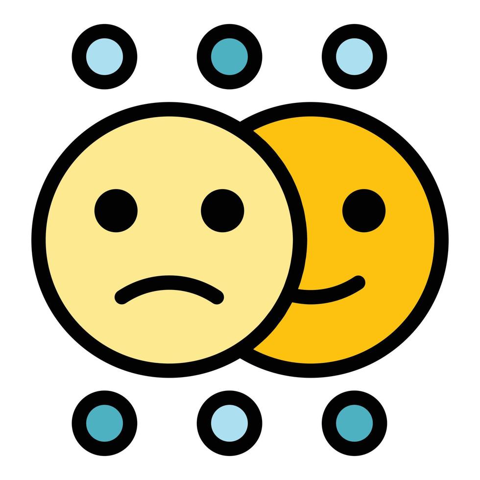 vector de contorno de color de icono de emoji