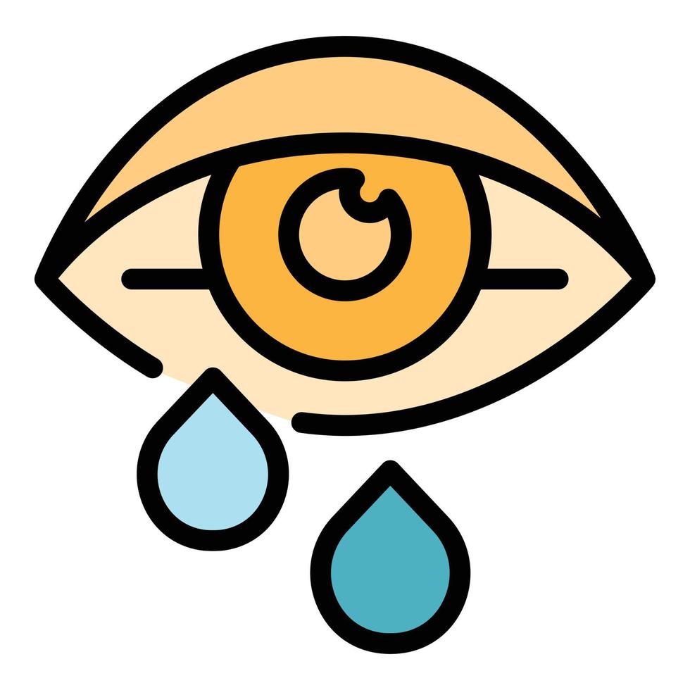 vector de contorno de color de icono de ojo alérgico