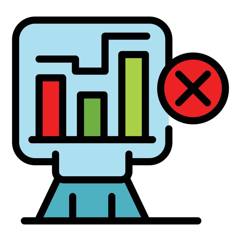 Graph report dislike icon color outline vector