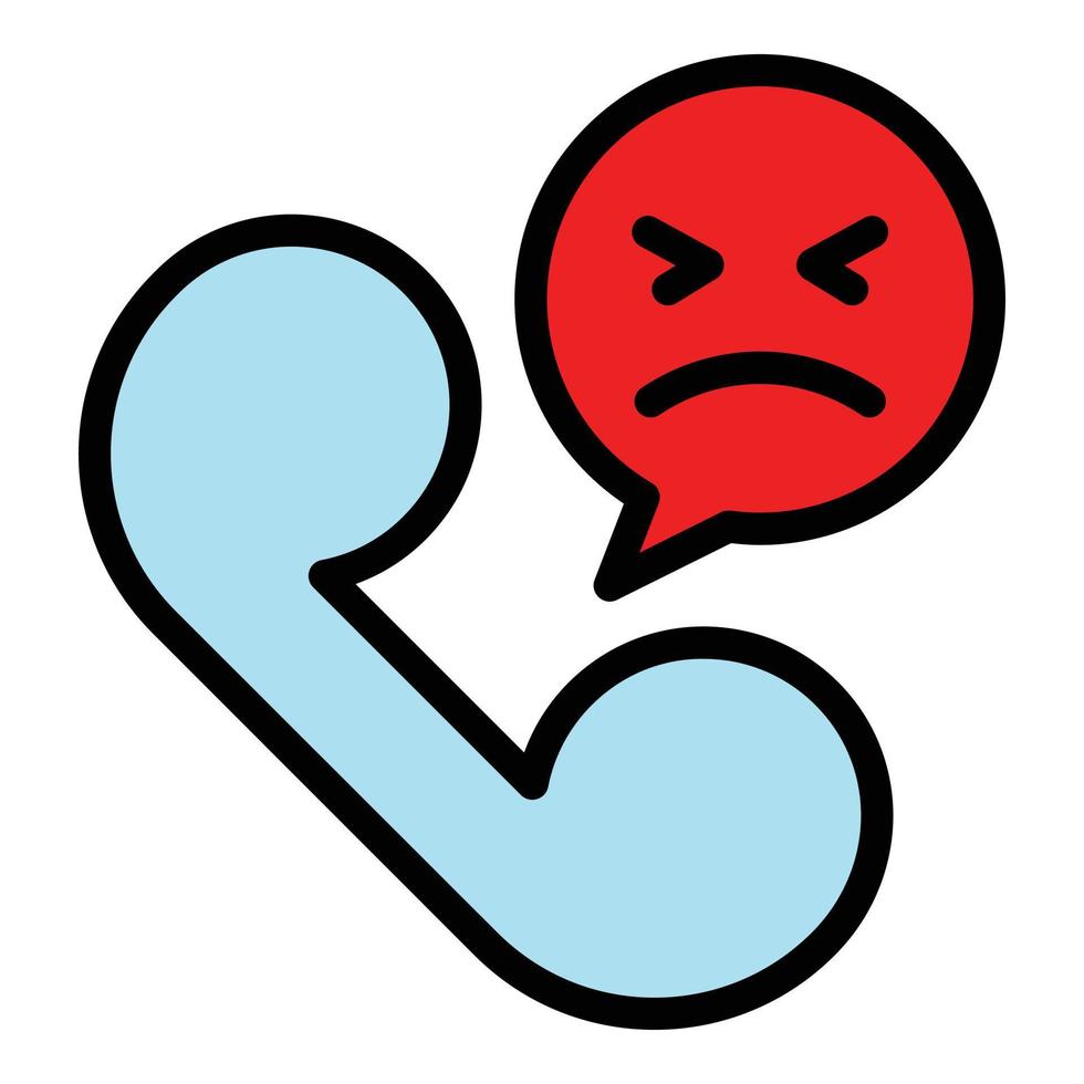 Call dislike icon color outline vector