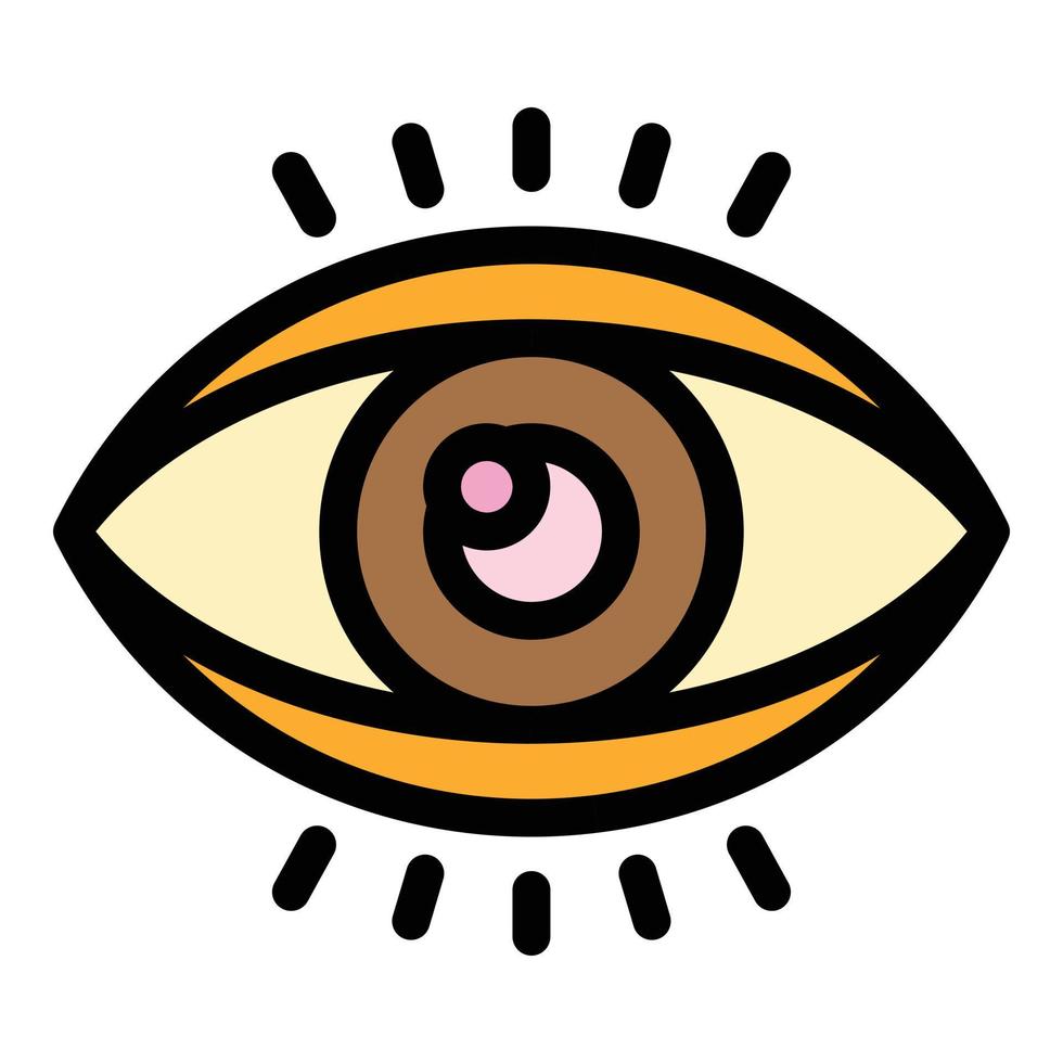 vector de contorno de color de icono de percepción ocular