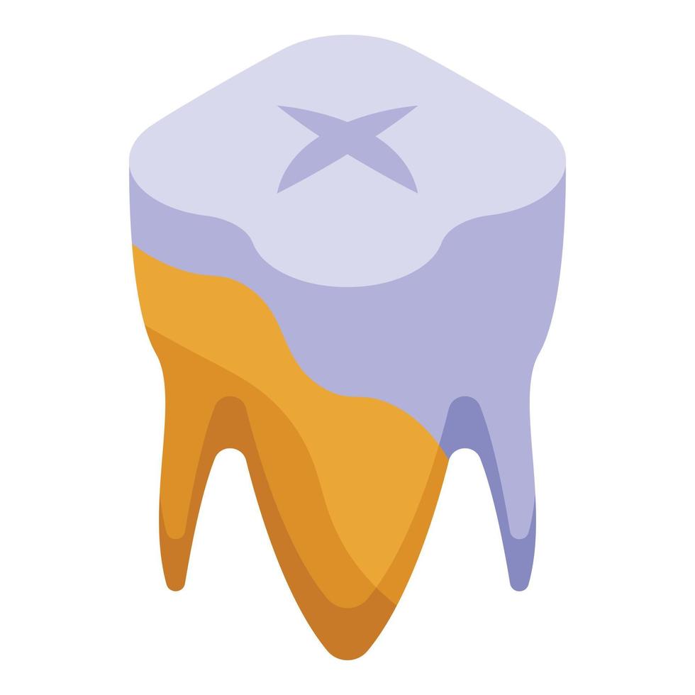 Yellow tooth whitening icon isometric vector. Dental teeth vector