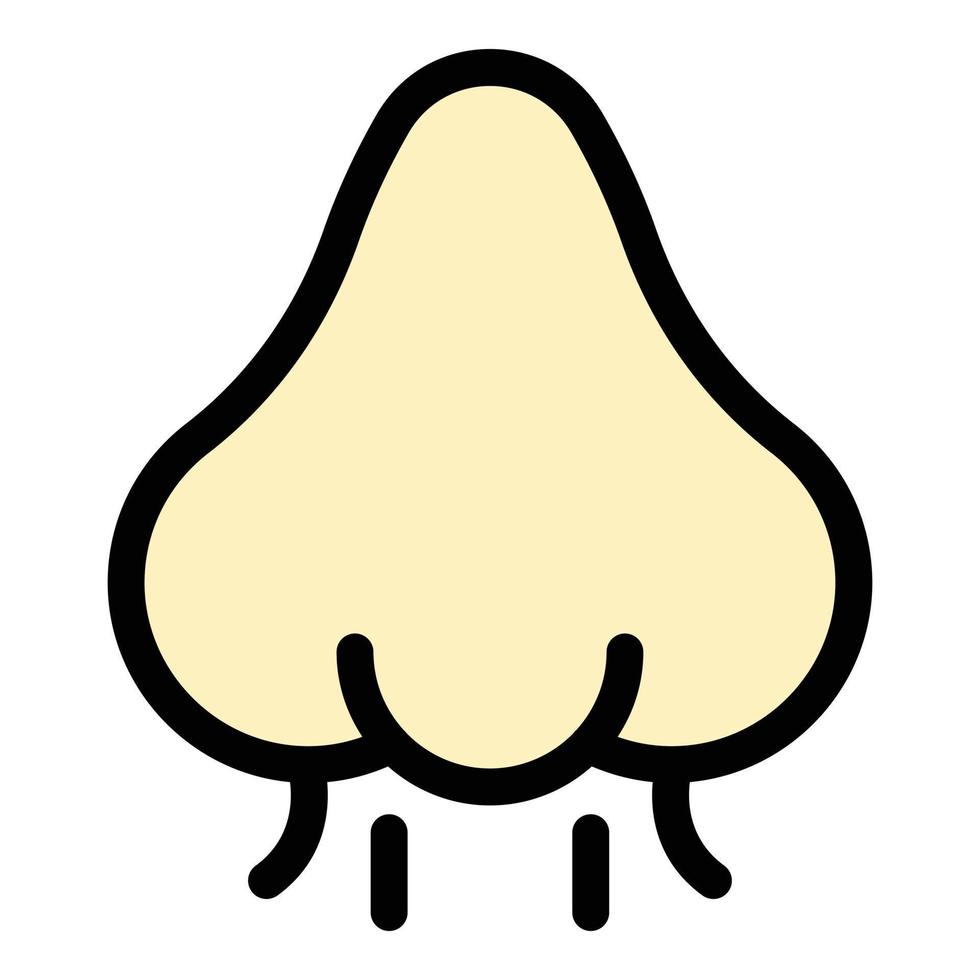 Nose smell icon color outline vector