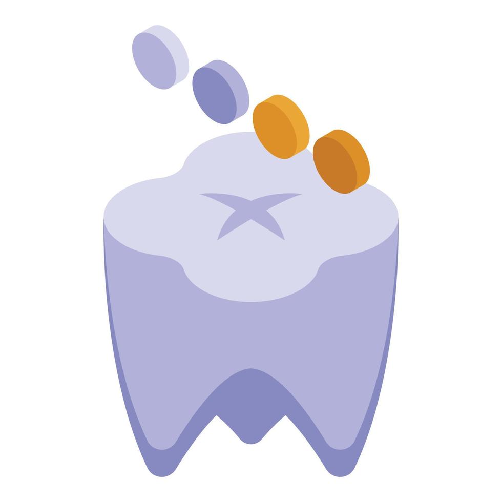 Teeth whitening procedure icon isometric vector. Dental tooth vector