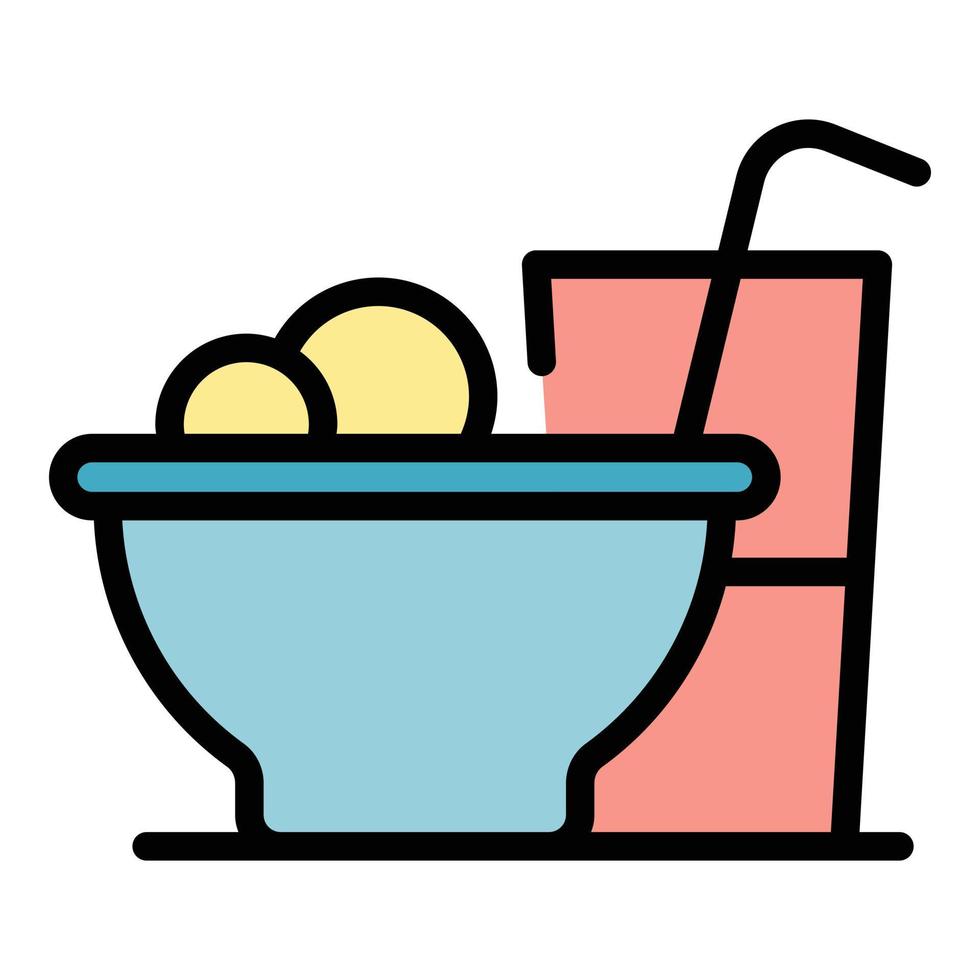 Lunch icon color outline vector