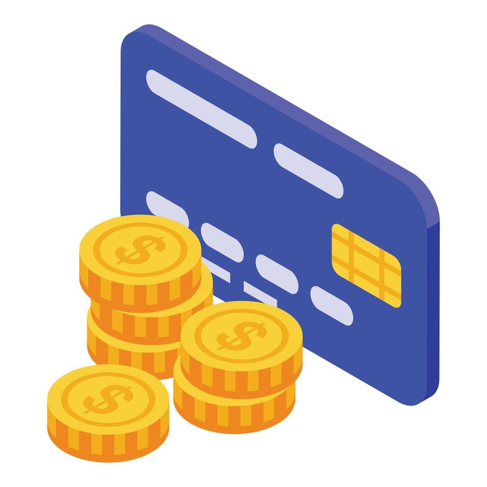 Dollar credit card icon isometric vector. Debit bank vector
