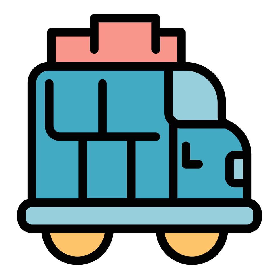 Van roof box icon color outline vector