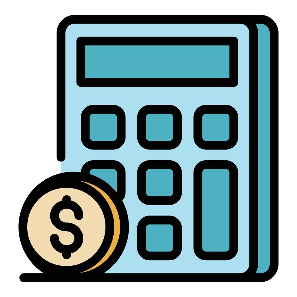 Calculation of money icon color outline vector