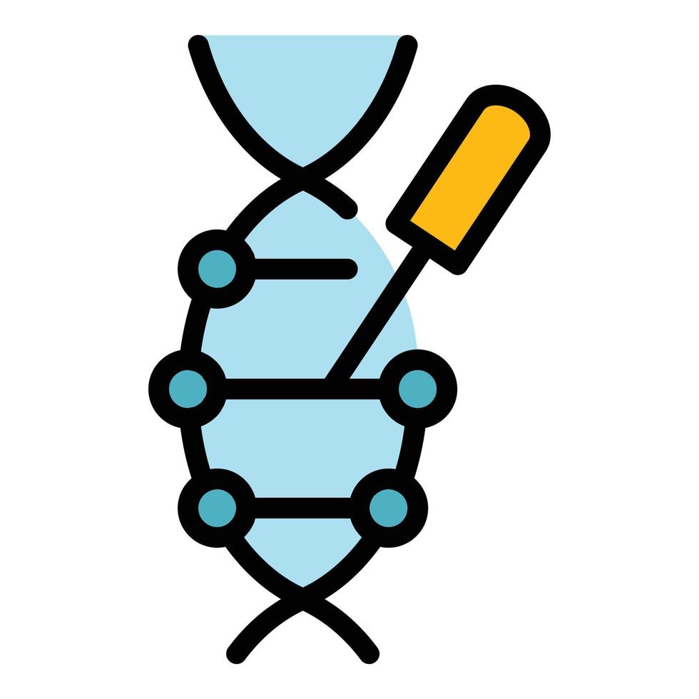 Dna syringe icon color outline vector