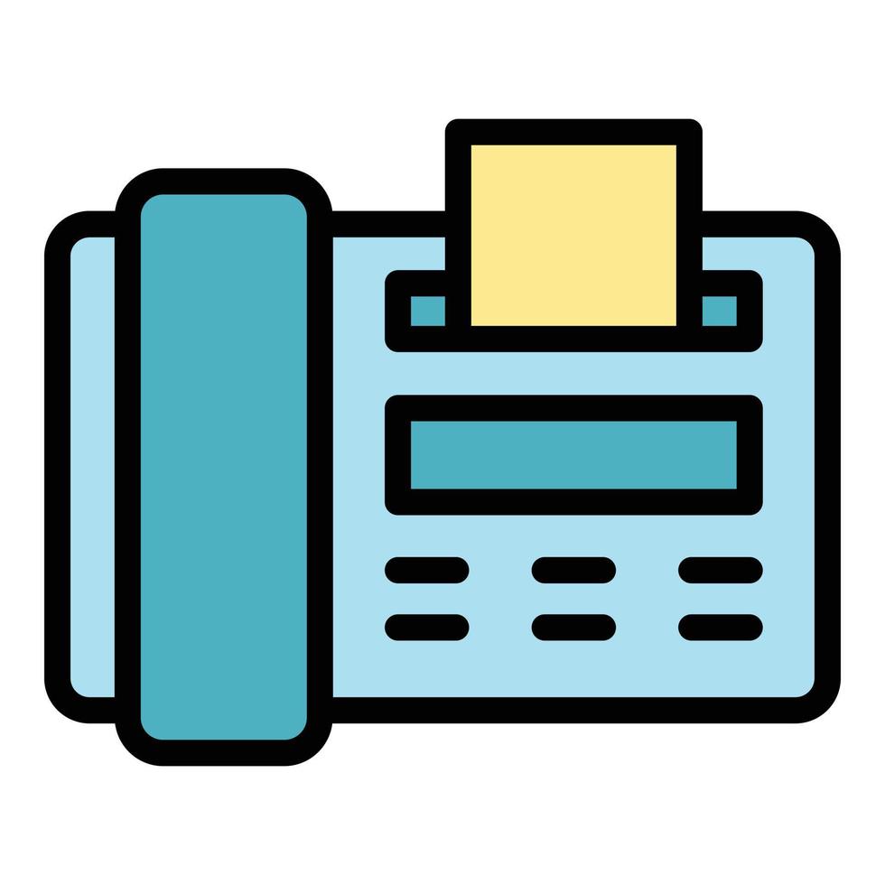 Fax assistance icon color outline vector