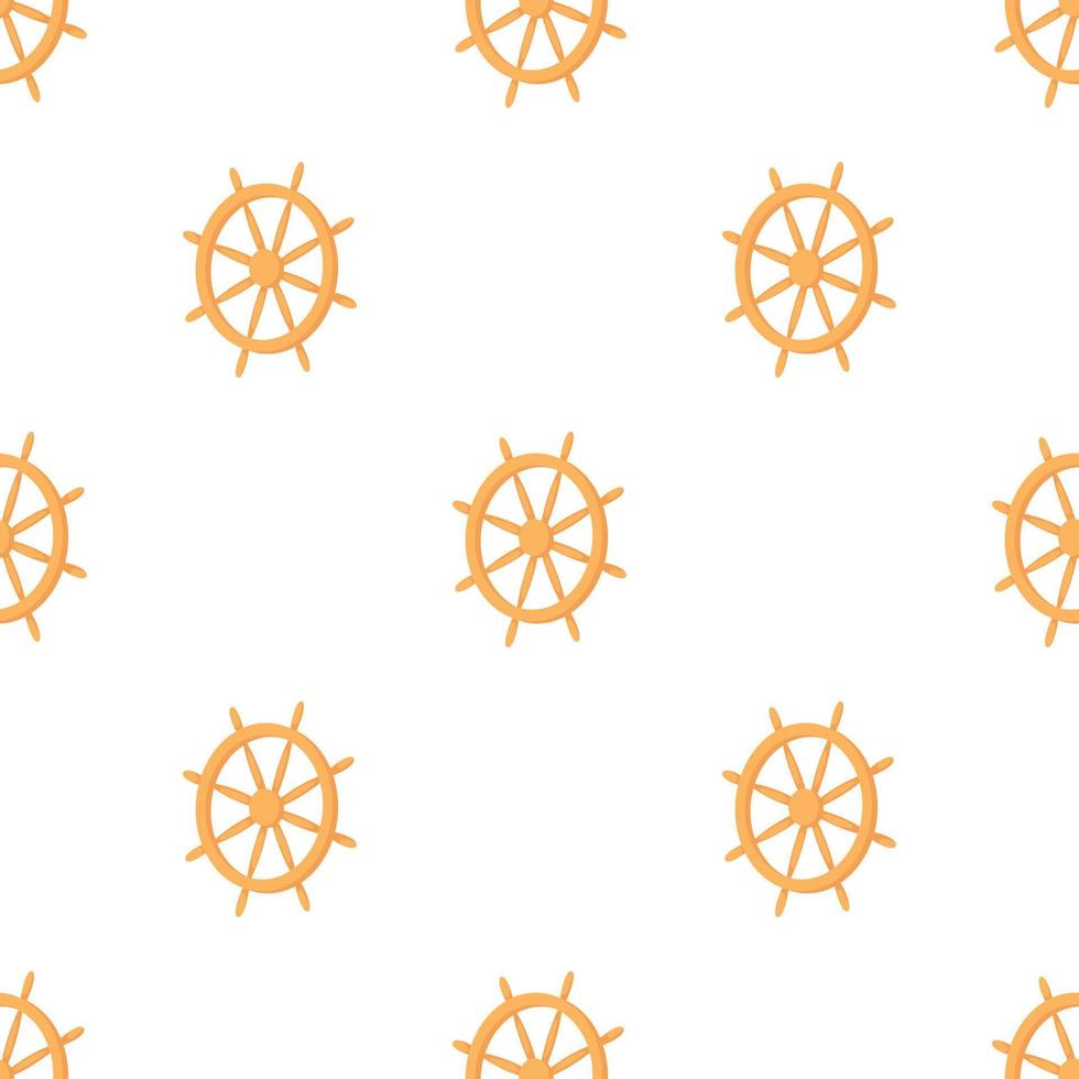 Wooden ship wheel pattern seamless vector