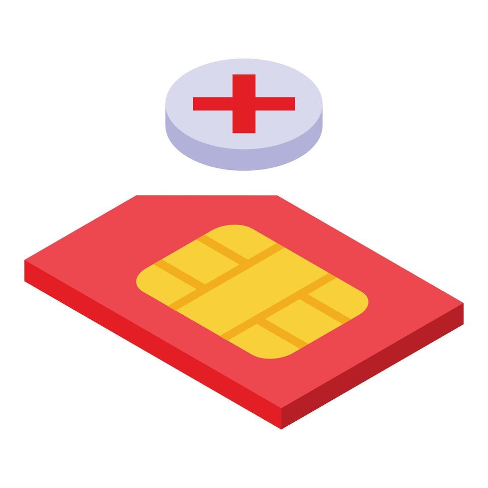 Phone sim card icon isometric vector. Mobile cellphone vector