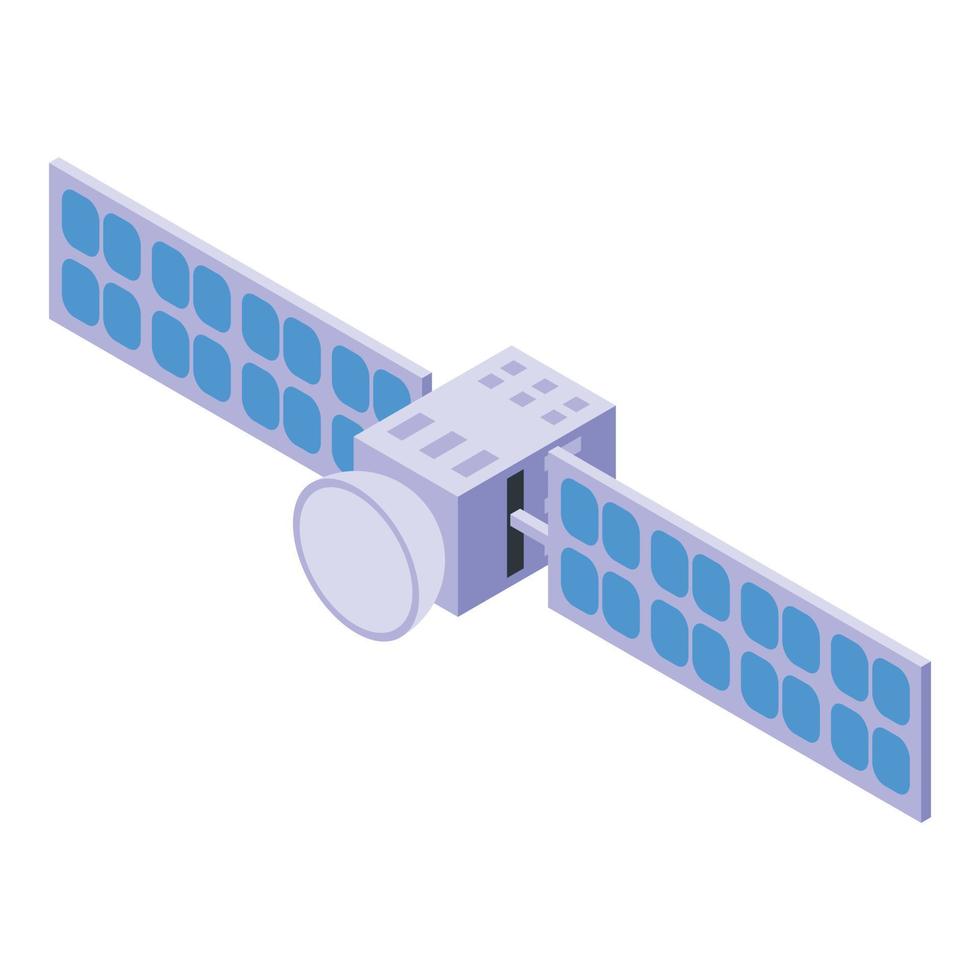 Space satellite icon isometric vector. Antenna station vector