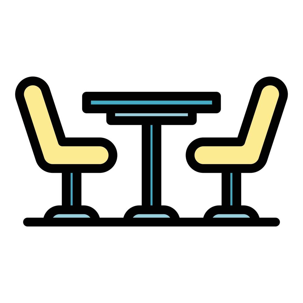 Table for two icon color outline vector