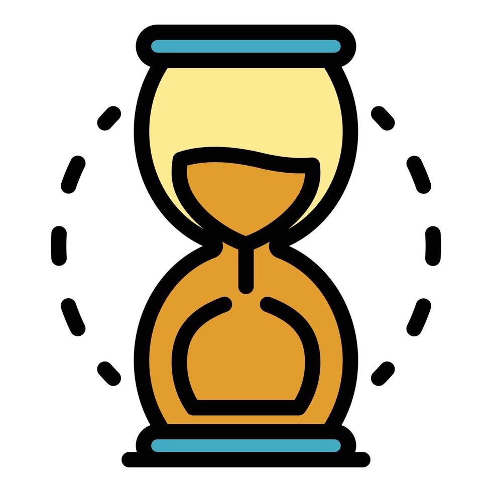 vector de contorno de color de icono de reloj de arena