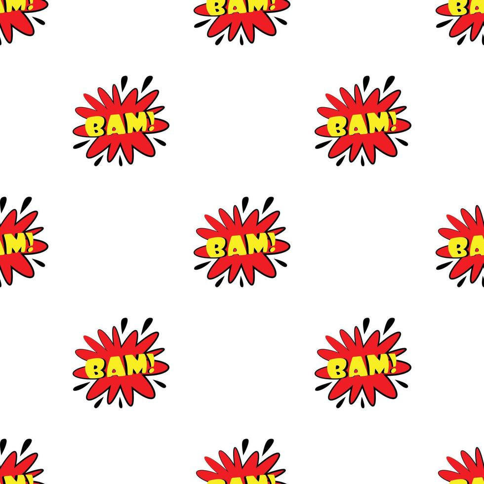 Bam explosion sound effect pattern seamless vector 15065393 Vector Art