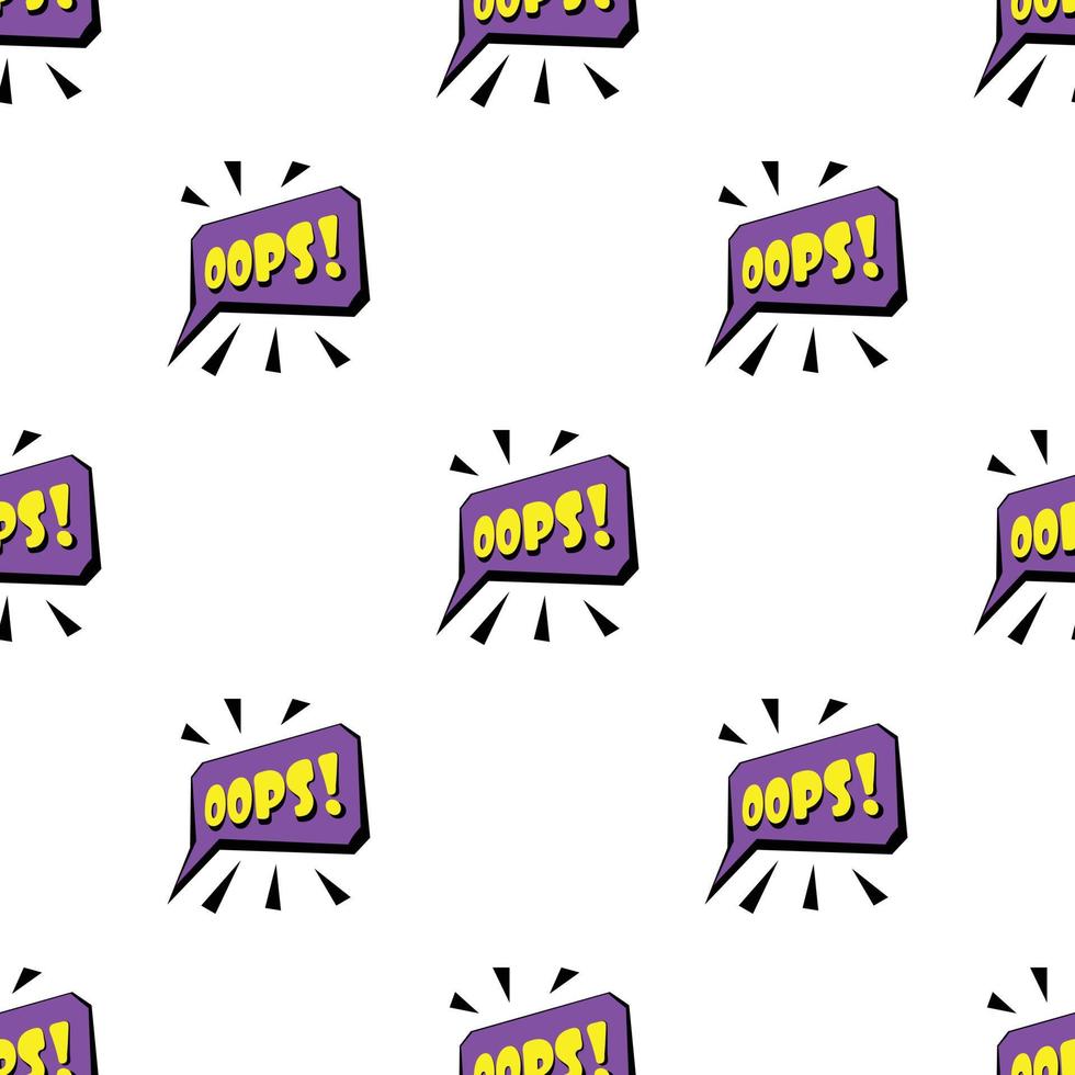 Oops sound effect pattern seamless vector