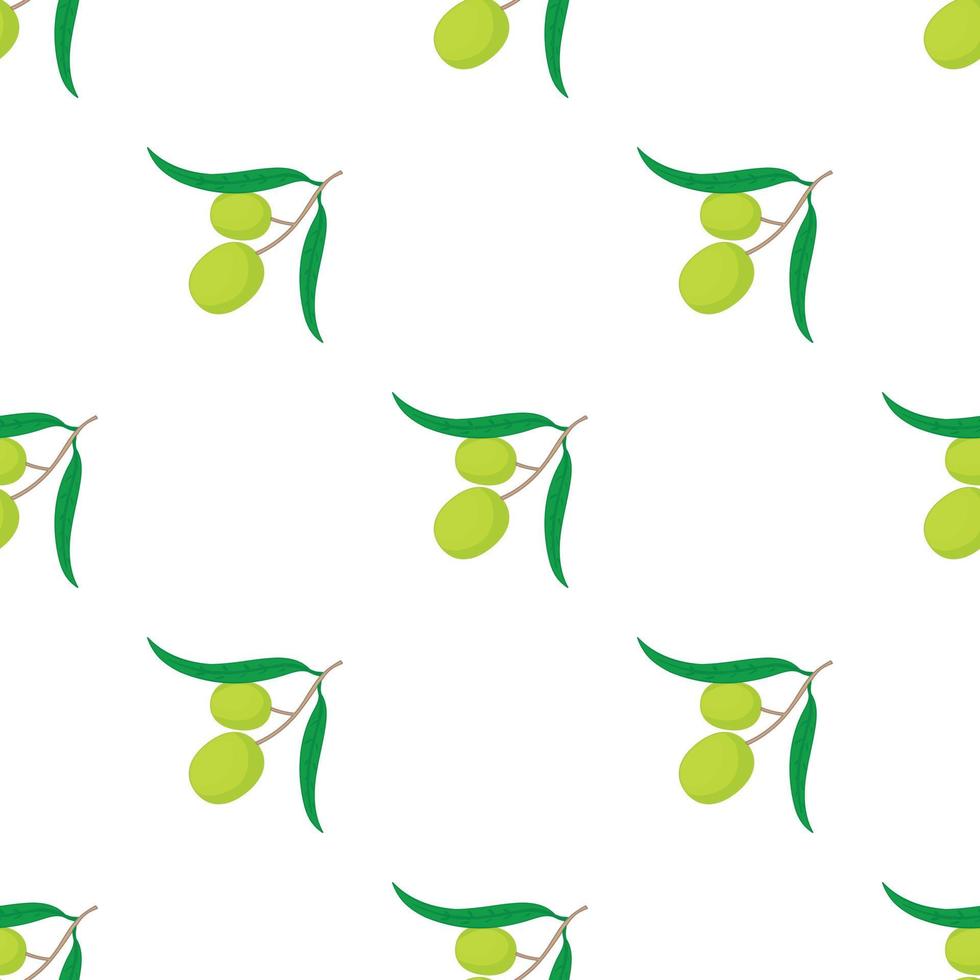 Olives on branch with leaves pattern seamless vector