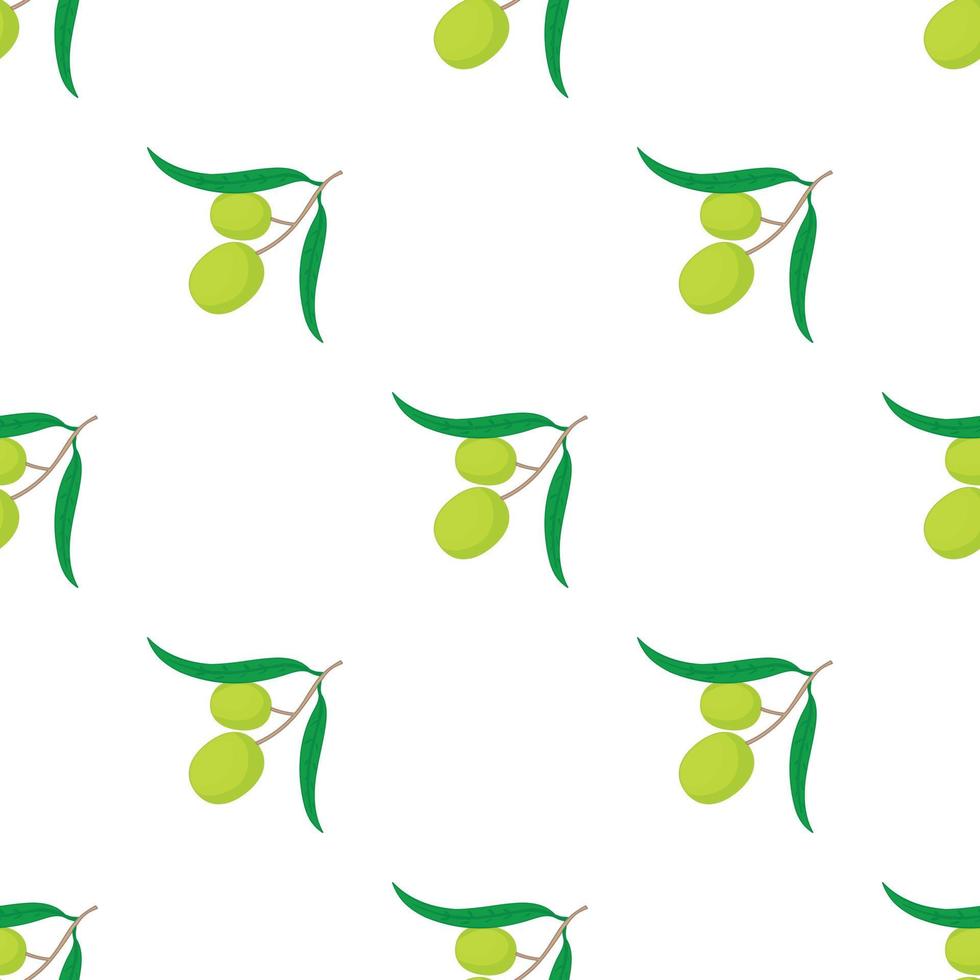 Olives on branch with leaves pattern seamless vector