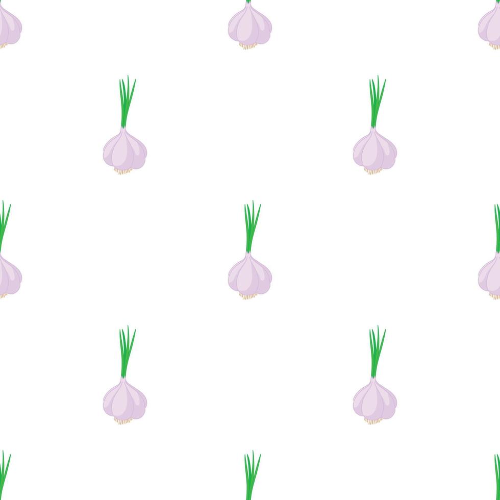 Garlic with fresh green sprout pattern seamless vector