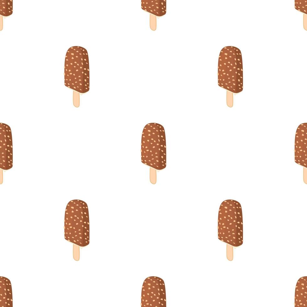 Chocolate ice cream on a stick pattern seamless vector