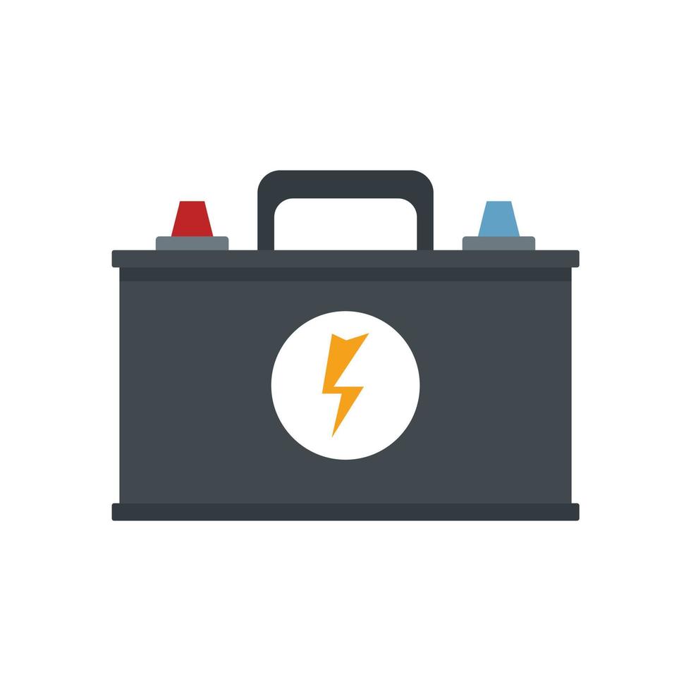 Old car battery icon flat isolated vector