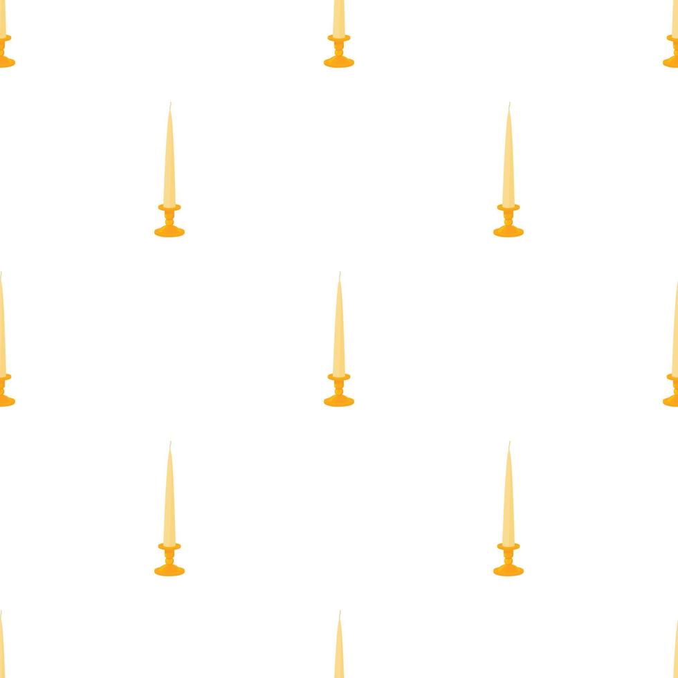 White conical candle in candlestick pattern seamless vector