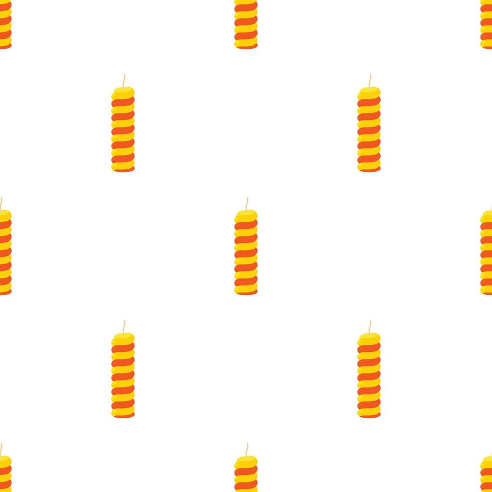 Red and yellow striped candle pattern seamless vector