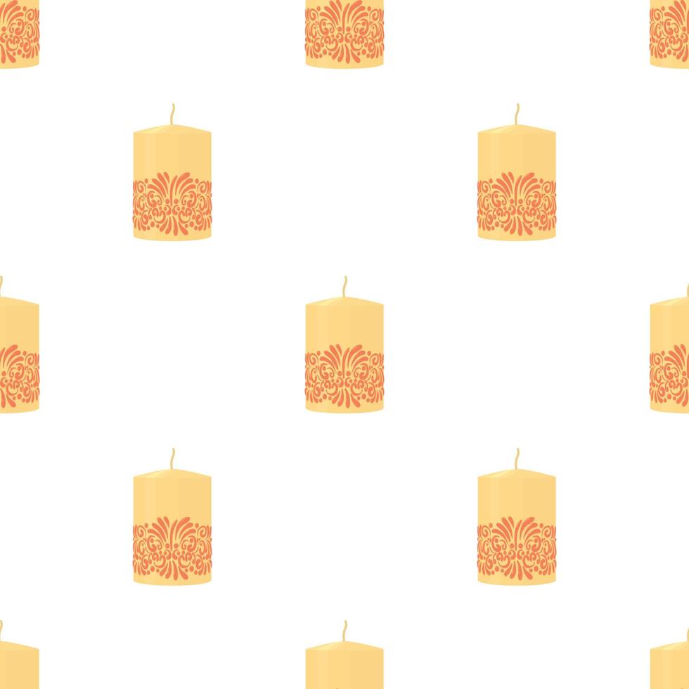 White decorative candle with red ornament pattern seamless vector