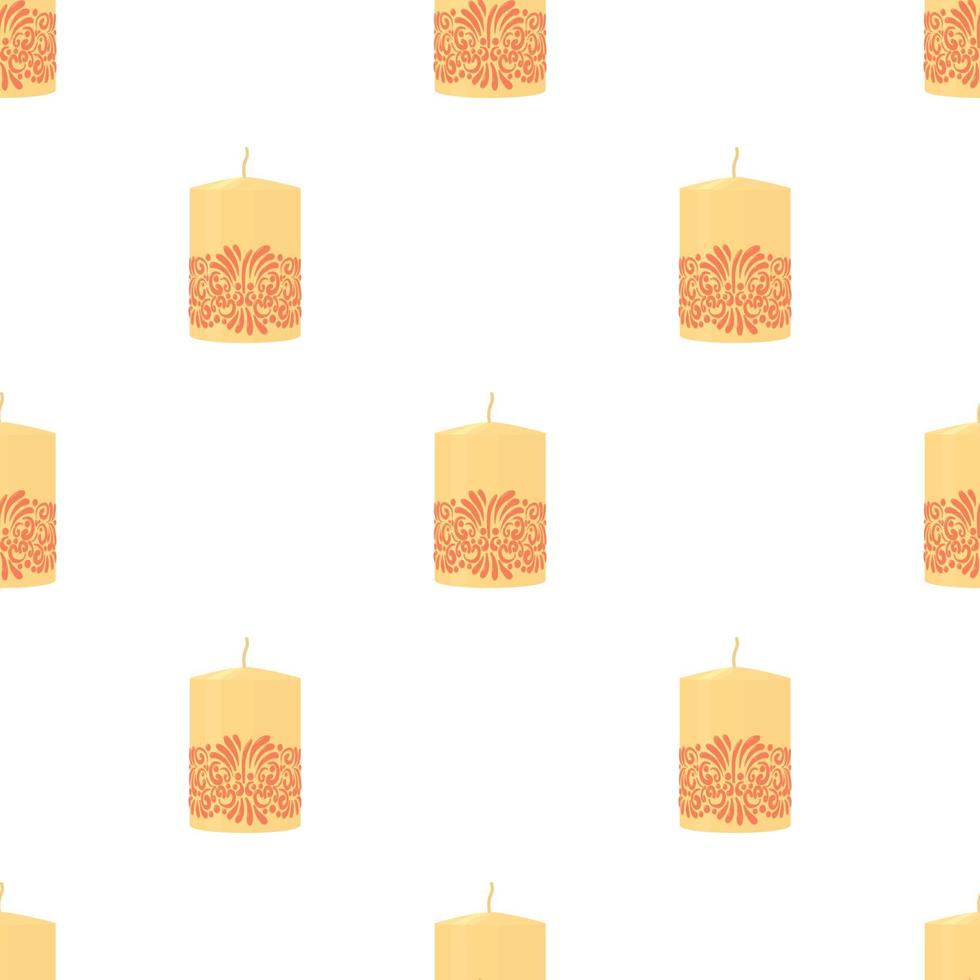 White decorative candle with red ornament pattern seamless vector