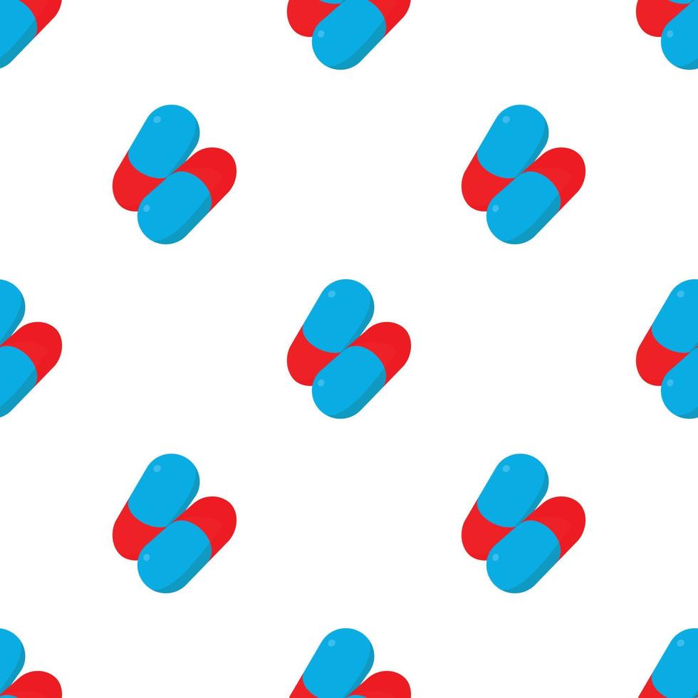 Red and blue capsule pill pattern seamless vector