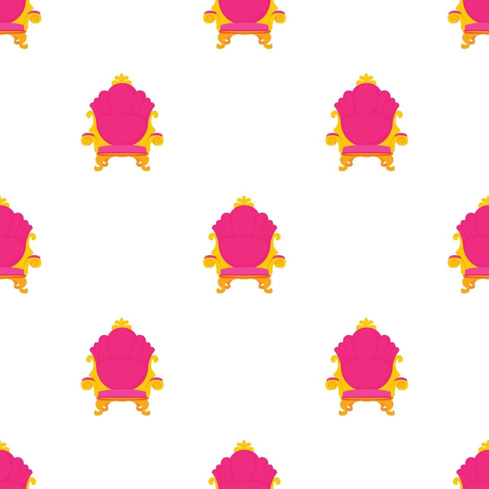Pink royal princess throne pattern seamless vector
