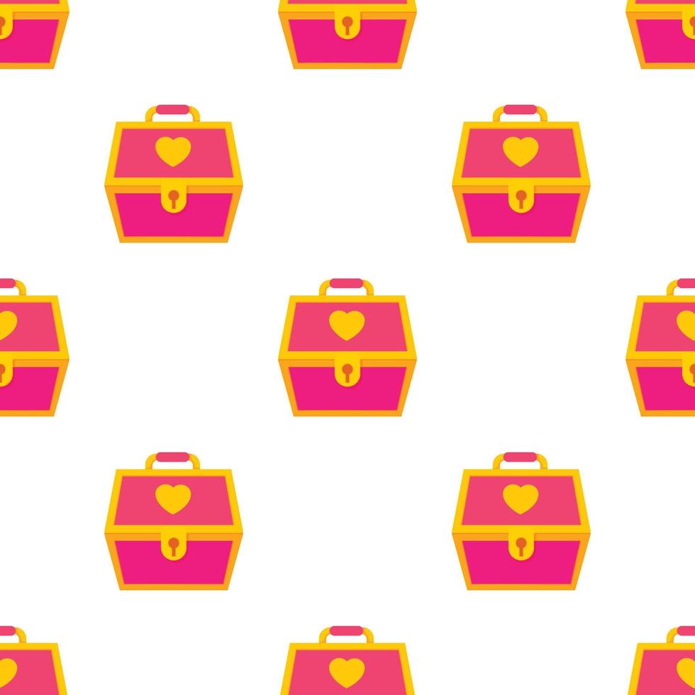 Pink treasure chest for a princess pattern seamless vector 15065595
