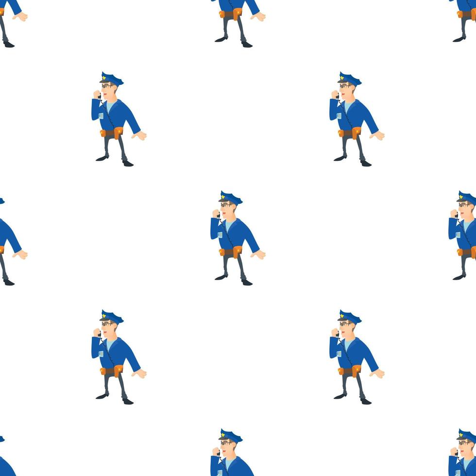 Speaking policeman pattern seamless vector