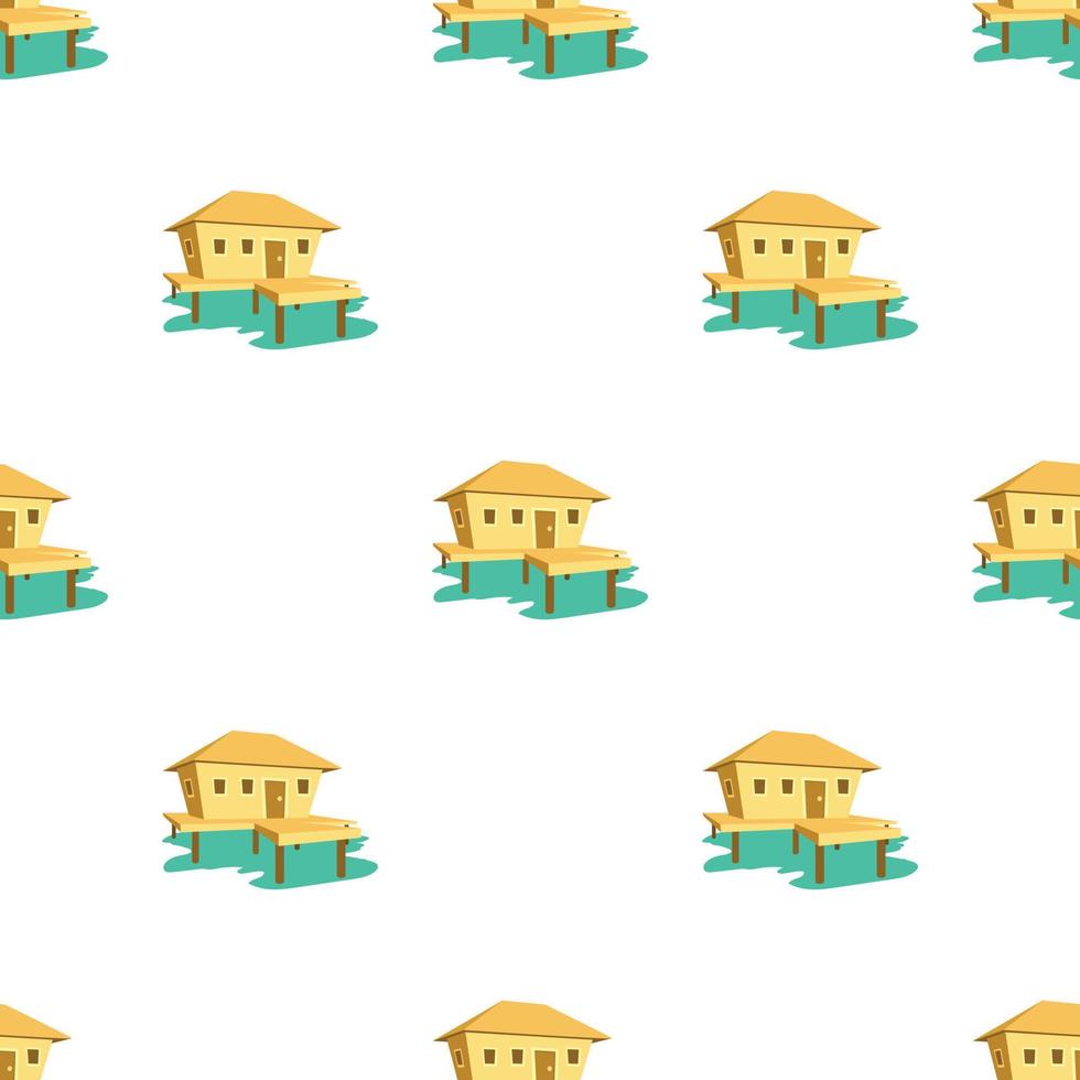 Tropical house pattern seamless vector