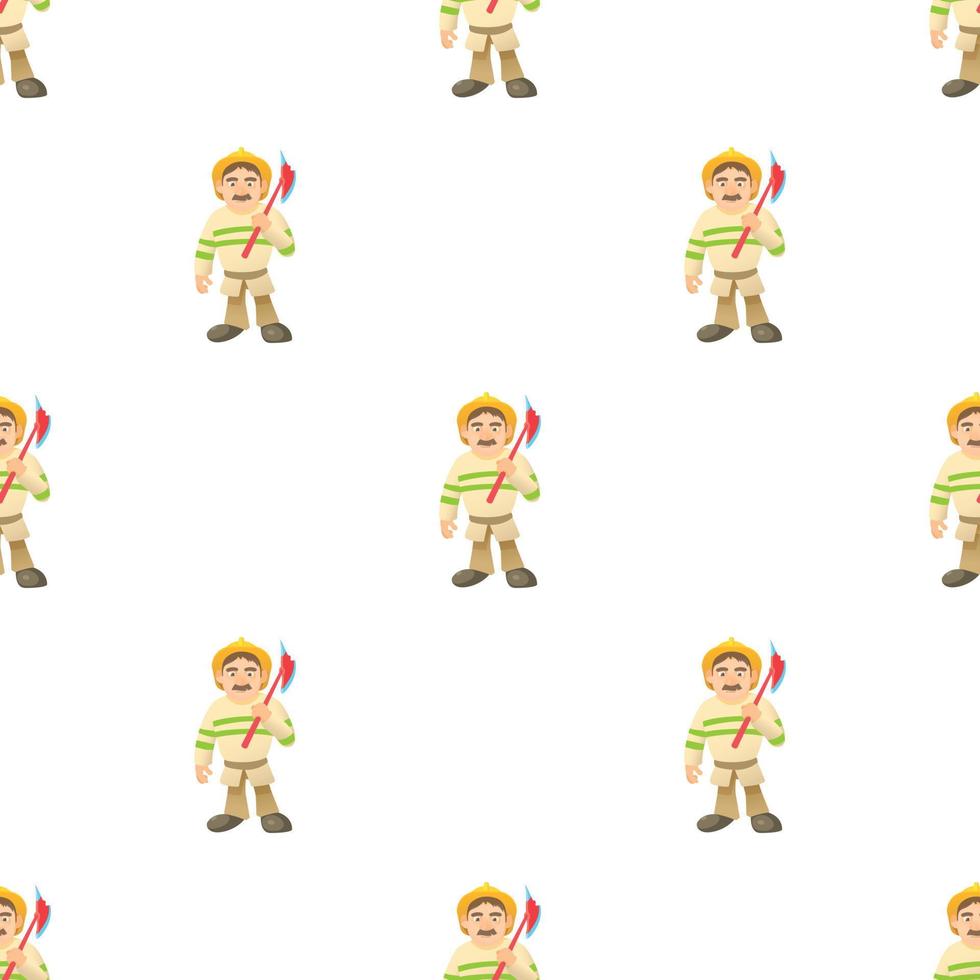 Firefighter with axe pattern seamless vector