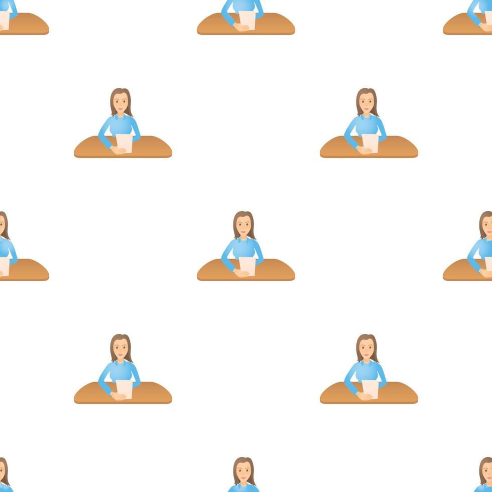 Woman presenter pattern seamless vector